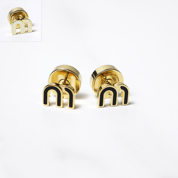 MiuMiu ミュウミュウ Enameled Metal Earrings ピアス スタッドピアス アクセサリー 両耳用 ロゴ エレガント キレカジ シンプル エナメルメタル レディース 5JO911 2F6T