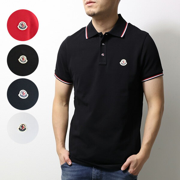 MONCLER モンクレール Polo Shirt ポロシャツ 半袖 アイコンパッチ コットン メンズ［8A703 00 84556］