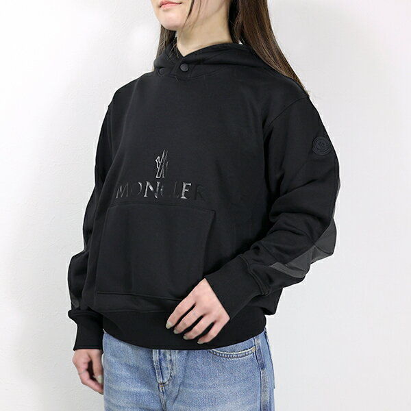 MONCLER モンクレール HOODIE SWEATER 8G000 07 899FL 999 フーディー スウェット プルオーバー ロゴ 長袖 裏起毛 レディース