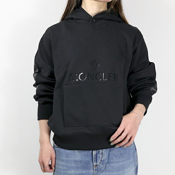 MONCLER モンクレール HOODIE SWEATER 8G000 07 899FL 999 フーディー スウェット プルオーバー ロゴ 長袖 裏起毛 レディース