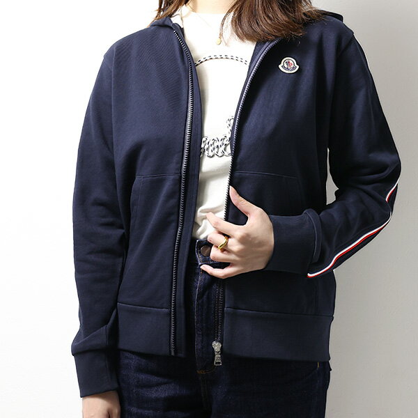 MONCLER モンクレール Logo Patch Zip up Cardigan ジップアップパーカー フーディー トリコロール ジップパーカー 長袖 コット...