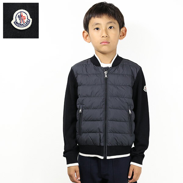 MONCLER モンクレール Cardigan ジップアップカーディガン ダウン 切り替え フードなし コンビブルゾン アウター ロゴパッチ キッズ 男の子 9...