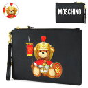 MOSCHINO モスキーノ MOSCHINO Clutch Bag A84298210 1555 1001 クラッチバッグ ロゴ テディベア 鞄 レディース