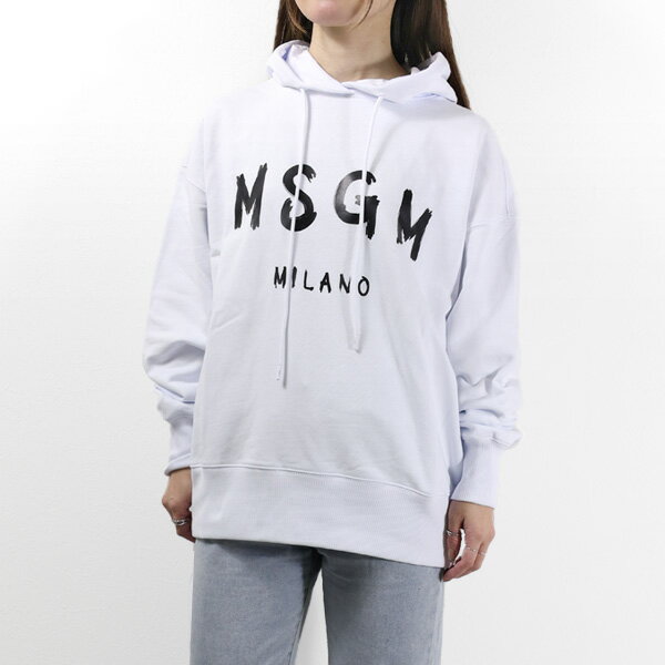 MSGM エムエスジーエム Logo Hoodie パーカー プルオーバー ペイント ロゴ コットン 長袖 レディース 2000 MDM515 200000 LaG Onlinest..