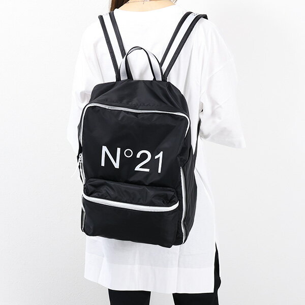 N 21 ヌメロヴェントゥーノ Logo Backpack バックパック リュック 鞄 ロゴプリント ナイロン キッズ レディース 大人もOK N21348 N0076 LaG Onlinestoreのサムネイル