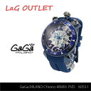 【送料無料】【LaGアウトレット】【訳あり:リューズ不良】【GaGa MILANO-ガガ ミラノ-】Chrono 48MM PVD 6053.1 Navy