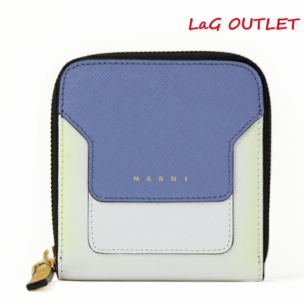 【LaGアウトレット】【返品交換不可】MARNI マルニ VANITOSI Zip Around Wallet PFMOQ09U08 LV520 ヴァニトシ ロゴ ラウンドファスナー サフィアーノ 二つ折り財布 レディース LaG Onlinestore
