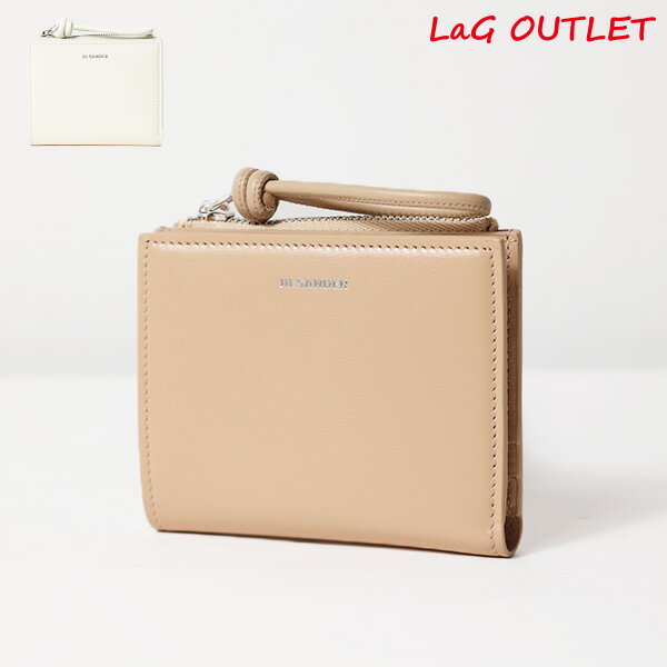 【LaGアウトレット】 JIL SANDER ジルサンダー MINI FRENCH WALLET GIRO 二つ折り財布 折りたたみ財布 ミニ財布 レザー 本革 ロゴ レディース J07UI0016 P5244 LaG Onlinestore