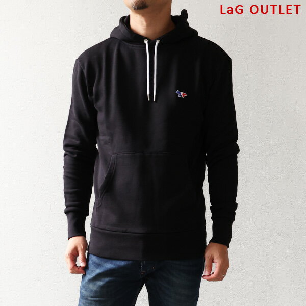 Maison Kitsune メゾンキツネ Tricolor Fox Patch Hoodie トリコロールフォックス パッチ パーカー フーディー プルオーバ...