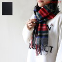 【LaGアウトレット】 Pompadour-ポンパドール Cashmere Wool Muffler カシミア ウール マフラー レディース メンズ ユニセックス チェック柄 無地