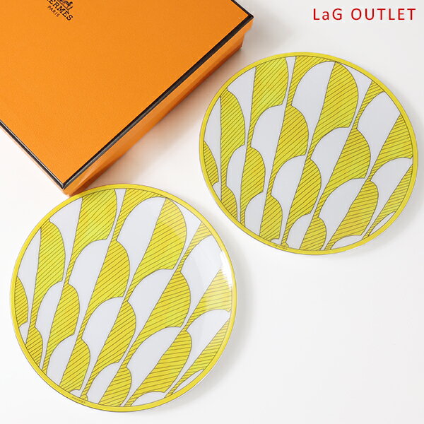 【LaGアウトレット】HERMES エルメス パンプレート Soleil Plate Set ソレイユ ドゥ エルメス 046012P+046012P 磁器 2...