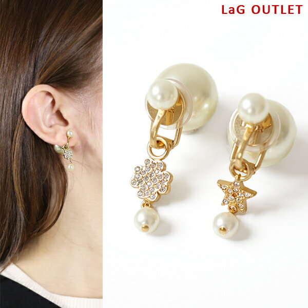 【LaGアウトレット】 DIOR ディオール イヤリング Dior Tribales Clip Earrings ディオール トライバル E3731WOMCY レディース クリップ式 パール クリスタル装飾 スター クローバー 両耳用 アクセサリー LaG Onlinestore