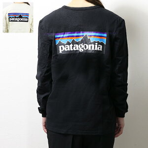 【ネコポス配送：1枚まで】Patagonia パタゴニア Womens Long Sleeved P-6 Logo Responsibili Tee Tシャツ 長袖 クルーネック ロゴT ロゴプリント ロンT コットン レディース 37603