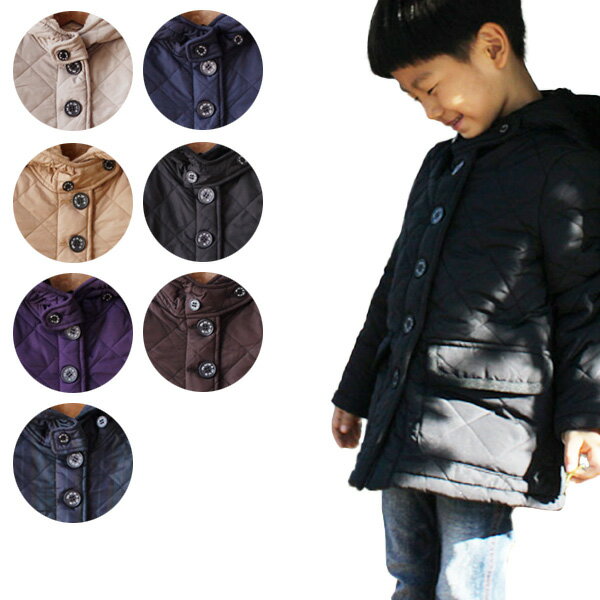 Pompadour Petit ポンパドール Quilting Boa kids Coat キルティング ボア キッズ コート 