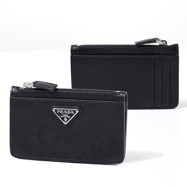 プラダ 【5/18限定！当選確率1/2 最大100％バック】PRADA プラダ Card Case カードケース コインケース 小銭入れ フラグメントケース レザー トライアングルロゴ レディース 2MC084 QHH