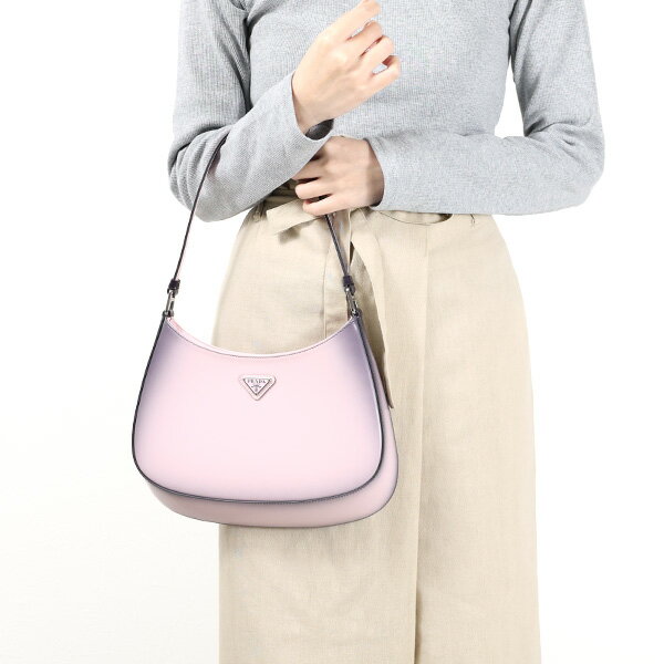 プラダ ハンドバッグ（レディース） 【5/18限定！当選確率1/2 最大100％バック】PRADA プラダ Cleo Brushed Leather Shoulder Bag ショルダーバッグ ハンドバッグ 鞄 レザー 本革 ロゴ シンプル エレガント レディース 1BC499 ZO6