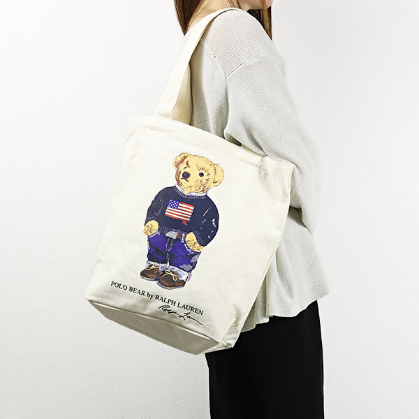 ラルフローレン POLO RALPH LAUREN ポロラルフローレン POLO BEAR TOTE トートバッグ コットン ベア プリント 通勤 通学 レディース 9AR021