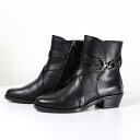 Salvatore Ferragamo サルヴァトーレフェラガモ SHORT BOOTS ショートブーツ ローヒール レザー 本革 ロゴ ガンチーニ 靴 レディース 726590