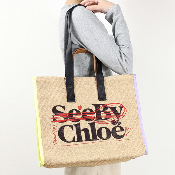 See by Chloe シーバイクロエ SEE BY BYE Tote Bag トートバッグ ハンドバッグ ショルダーバッグ 鞄 2way 編み込み ロゴ刺繍 レディース CHS24USC34 E25