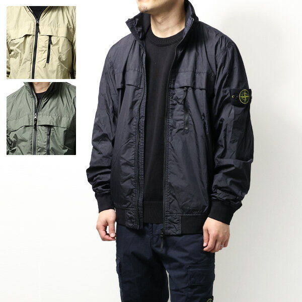 ストーンアイランド STONE ISLAND ストーンアイランド Garment Dyed Crinkle Nylon Jacket ブルゾン ジャケット フードなし ジップアップ 撥水 ナイロン ショート丈 ロゴパッチ メンズ 801541022