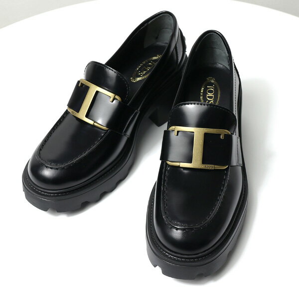 【5/18限定！当選確率1/2 最大100％バック】TODS トッズ T TIMELESS Leather Loafers レザー ローファー Tタイムレス 本革 厚底 メタルロゴ 靴 レディース XXW08D0EU50SHA