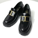 トッズ TODS トッズ T TIMELESS Leather Loafers レザー ローファー Tタイムレス 本革 厚底 メタルロゴ 靴 レディース XXW08D0EU50SHA