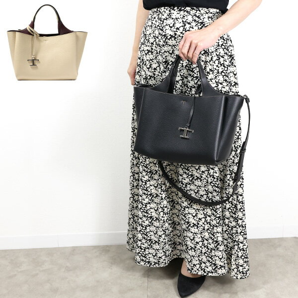 TODS トッズ T TIMELESS Tote Bag Tタイムレス トートバッグ ショルダーバッグ クロスボディバッグ メタルチャーム 本革 鞄 レディース XBWAPAFL100QRI