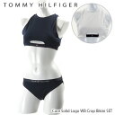 【返品交換不可】【並行輸入品】TOMMY HILFIGER トミーヒルフィガー Core Solid Logo WB Crop Bikini SET コア ソリッド ロゴ WB クロップ ビキニセット [UW0UW01440 UW0UW00630]