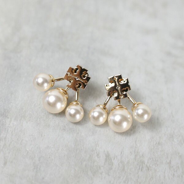 楽天LaG OnlineStore　楽天市場店【5/18限定！当選確率1/2 最大100％バック】Tory Burch トリーバーチ KIRA PEARL FRONT BACK EARRING ピアス スタッドピアス アクセサリー 両耳用 真鍮 パール ダブルTロゴ エレガント レディース 153672