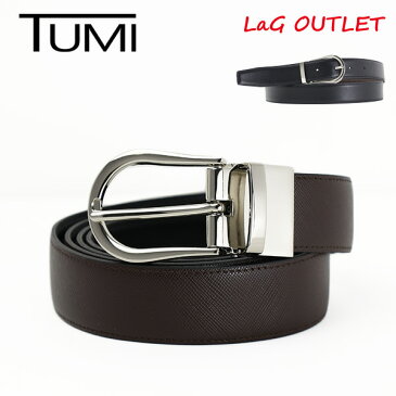 【LaGアウトレット】【訳アリ：キズ、シワ等】TUMI トゥミ Saffiano Horseshoe Reversible Belt 15960NSBDOS サフィアーノ ホースシュー ベルト リバーシブル レザー オフィス メンズ アウトレット