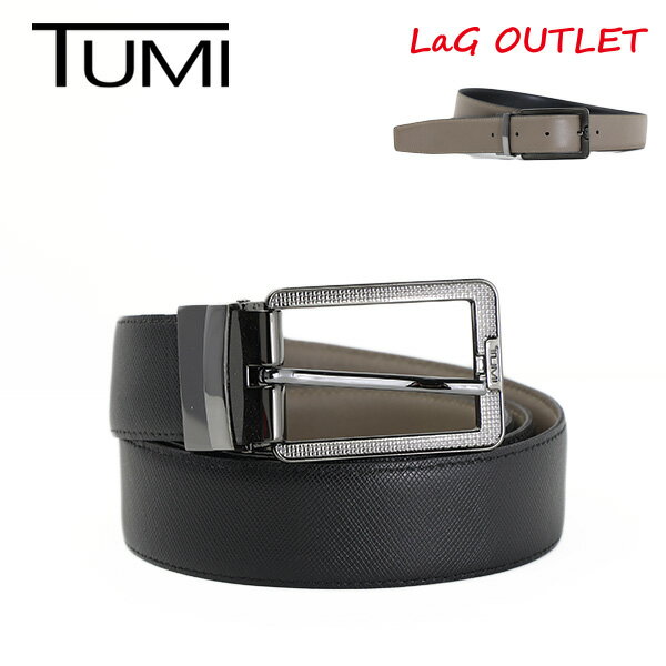 【LaGアウトレット】【訳アリ：キズ、シワ等】TUMI トゥミ Ballistic Etched Harness Reversible Belt 15961GMDTOS　サフィアーノ ホースシュー ベルト リバーシブル レザー オフィス メンズ アウトレット