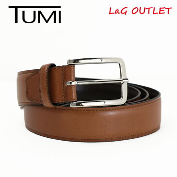 【LaGアウトレット】【訳アリ：キズ、シワ等】TUMI トゥミ Contrast Edge Leather Belt 15979BRTNOS コントラスト エッジ レザー ベルト 本革 オフィス カジュアル メンズ アウトレット