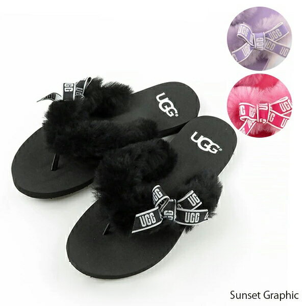 【5/18限定！当選確率1/2 最大100％バック】UGG アグ Sunset Graphic［1101046］サンセット グラフィック レディース サンダル ふわふわ トングサンダル