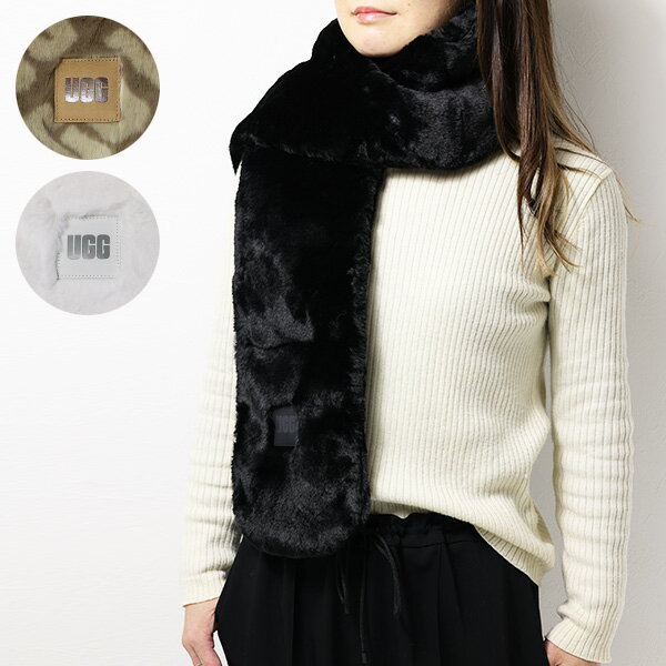 フェイクファー UGG アグ W OBLONG FAUX FUR SCARF マフラー ストール フェイクファー ロゴ 防寒 レディース 21691