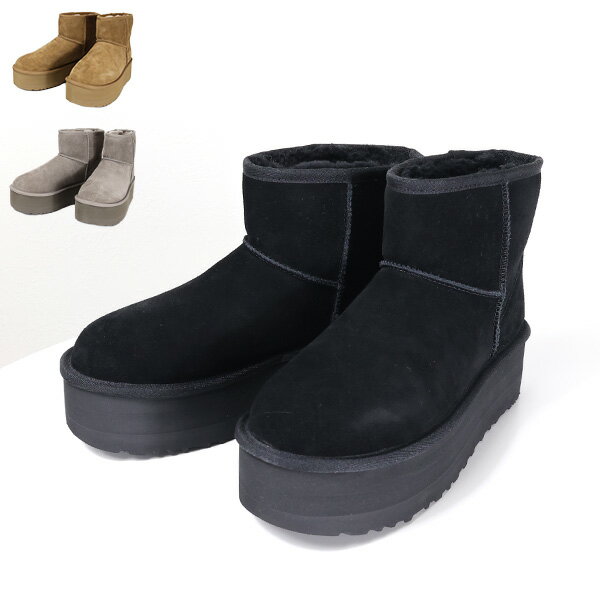 UGG アグ Classic Mini Platform ムートンブーツ クラシック ミニ プラットフォーム ショートブーツ スウェード 厚底 靴 レディース 1134991