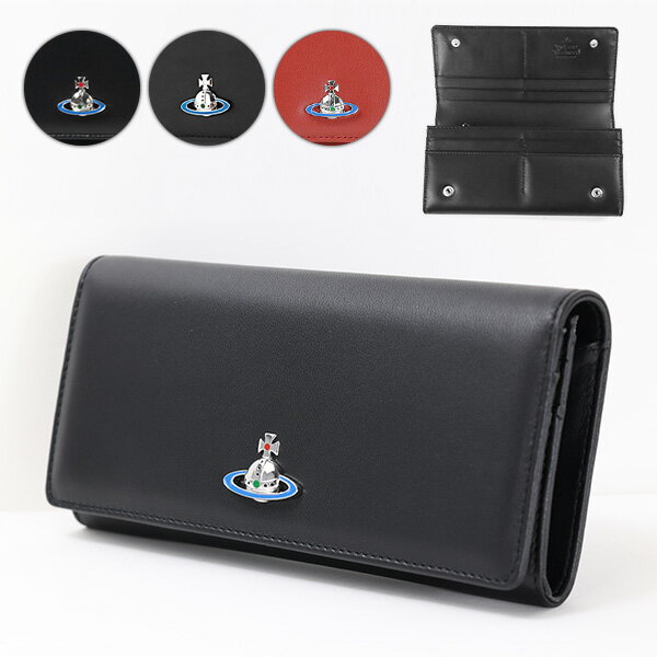 ヴィヴィアンウエストウッド 長財布（レディース） Vivienne Westwood ヴィヴィアン ウエストウッド EMMA CLASSIC WALLET エマ 長財布 二つ折り財布 立体オーブ レザー レディース 51040027 40564