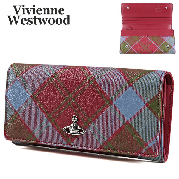 【最大2000円OFFクーポン配布中 11/30迄】Vivienne Westwood ヴィヴィアン ウエストウッド CLASSIC CREDIT CARD WALLET クラシック 長財布 二つ折り長財布 ロゴ オーブ チェック レディース 51040027 10256 O206