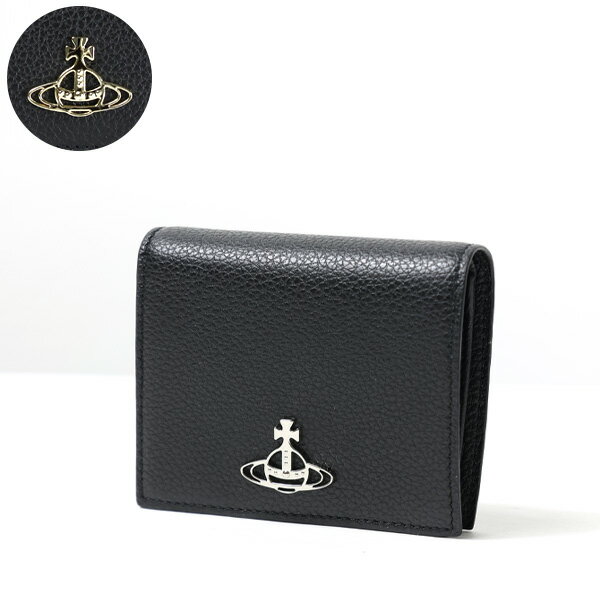 ヴィヴィアンウエストウッド 二つ折り財布（レディース） Vivienne Westwood ヴィヴィアンウエストウッド Orb Bi-Fold Wallet 二つ折り財布 折りたたみ財布 小銭入れあり メタルオーブ レザー ユニセックス 51010024 L001JLA