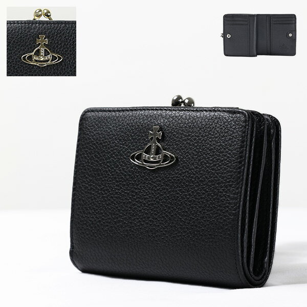 ヴィヴィアン・ウエストウッド 革二つ折り財布 レディース Vivienne Westwood ヴィヴィアンウエストウッド GRAIN LEATHER WALLET FR POCKET 二つ折り財布 折りたたみ財布 レディース 51010020 L001J