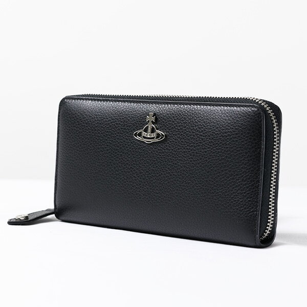 Vivienne Westwood ヴィヴィアンウエストウッド GRAIN LEATHER ZIP ROUND WALLET 長財布 ラウンドファスナー オーブ 本革 シンプル レディース 51050022 L001J