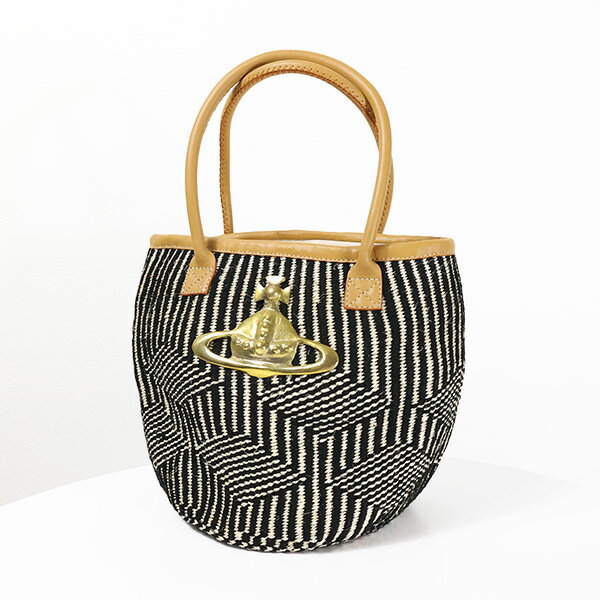 ヴィヴィアンウエストウッド トートバッグ（レディース） Vivienne Westwood ヴィヴィアンウエストウッド JANE BASKET BAG ジェーン バスケットバッグ かごバッグ トートバッグ 鞄 ストライプ オーブ レディース 4202008OU W00QF ET