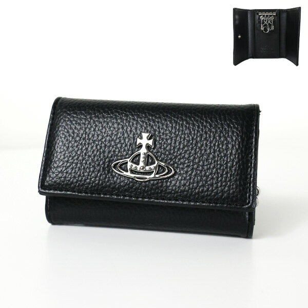 レザー Vivienne Westwood ヴィヴィアンウエストウッド RE-VEGAN GRAIN KEY CASE キーケース4連フック ヴィーガンレザー シボ加工 レディース 51020001U S000D