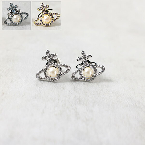 【5/18限定！当選確率1/2 最大100％バック】Vivienne Westwood ヴィヴィアンウエストウッド OLYMPIA EARRINGS ピアス スタッドピアス アクセサリー 両耳用 真鍮 キュービック オーブ ロゴ レディース 6203007R