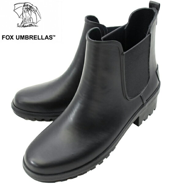 サイドゴア フォックスアンブレラズ シューズ レディース レイン サイドゴアブーツ 05W FOX SIDE GORE BOOTS RUBBER BLACK