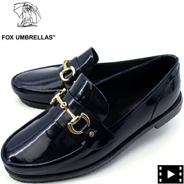 フォックスアンブレラズ シューズ メンズ レインシューズ ビットローファー FOX UMBRELLAS 02M FOX BIT LOAFERS ENAMEL NAVY