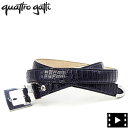 【セール】クアトロガッティ ベルト メンズ クロコダイル レザーベルト QUATTRO GATTI 1842 QTG D.NAVY【返品交換不可】 specia...