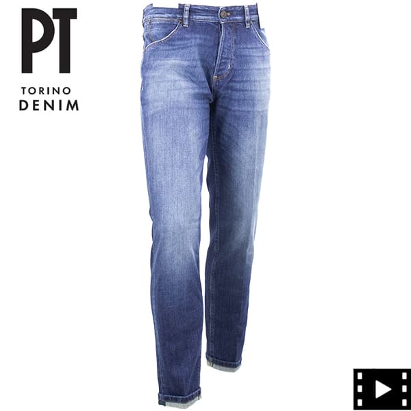 ピーティートリノデニム PT TORINO DENIM レゲエ ストレッチ ウォッシュドテーパードデニム REGGAE PTD C5TJ05B50BAS CA35 MB13