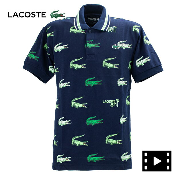 ラコステ ラコステ スポーツ ゴルフ ポロシャツ メンズ クラシックフィット ウルトラドライ 総柄 ポロシャツ LACOSTE SPORT DH5181 LAC XIF