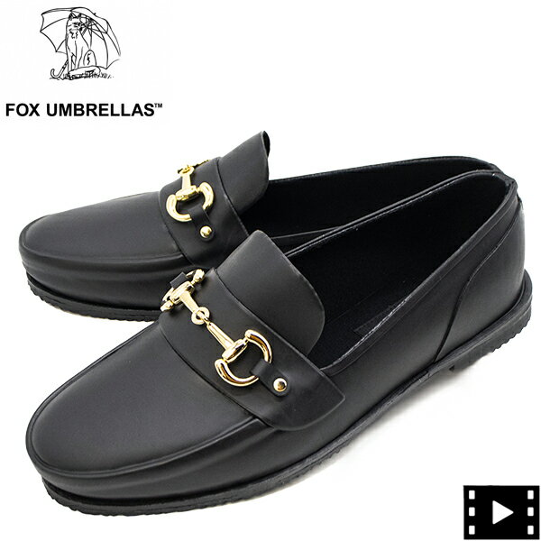 フォックスアンブレラ シューズ メンズ レインシューズ ビットローファー FOX UMBRELLAS 02M FOX LOAFERS RUBBER BLACK