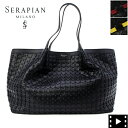 セラピアン トートバッグ ナッパレザー シークレットバッグ モザイコ SERAPIAN Mosaico SECRET SRP SRMOSMLL711142B001 BLACK